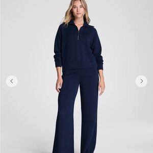 SPANX air, essentials  Black Women's Half-Zip Sweatshirt with matching pants nwt